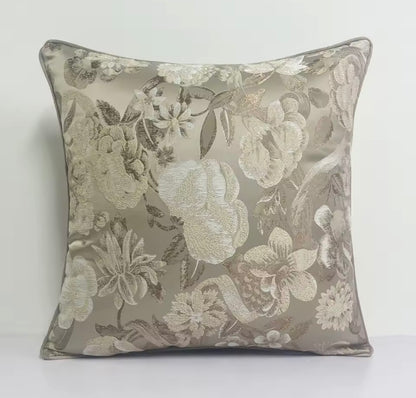 Woven Floral Pillow Cover