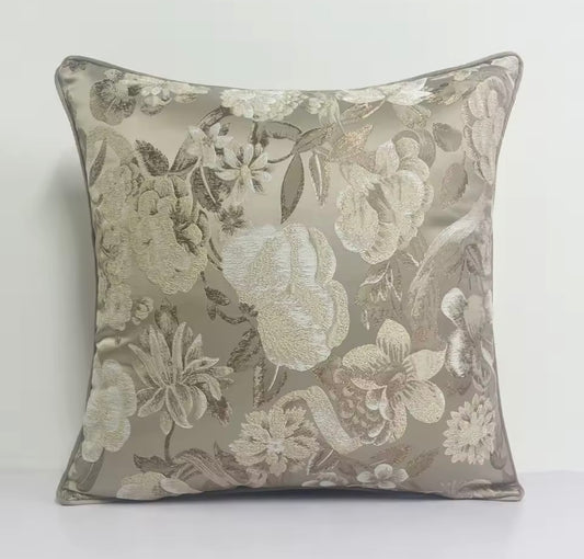 Woven Floral Pillow Cover